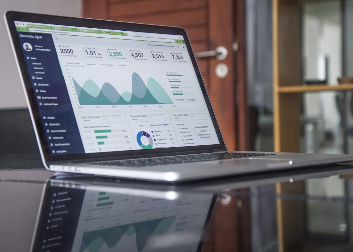 Live finance dashboard reviewed on a laptop